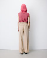 Pantalón de traje de tiro alto beige Alexander