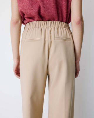 Pantalón de traje de tiro alto beige Alexander