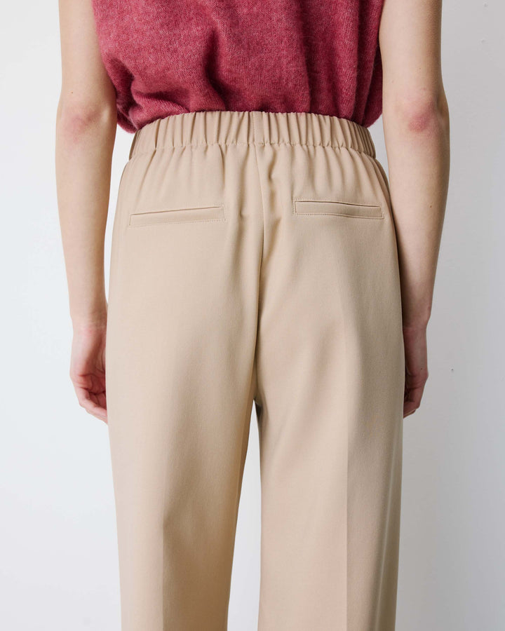Pantalón de traje de tiro alto beige Alexander