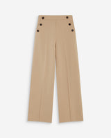 Pantalón de traje de tiro alto beige Alexander