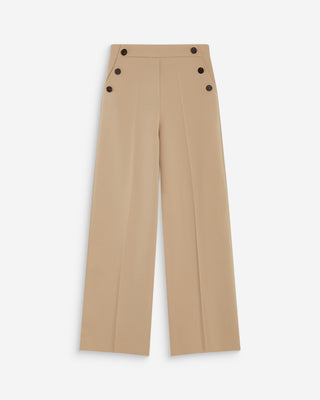 Pantalón de traje de tiro alto beige Alexander