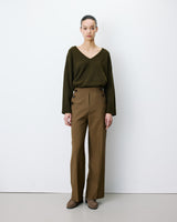 High-rise wide-leg tailored pants kaki Alexander