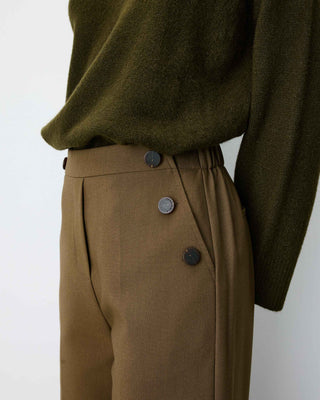 High-rise wide-leg tailored pants kaki Alexander