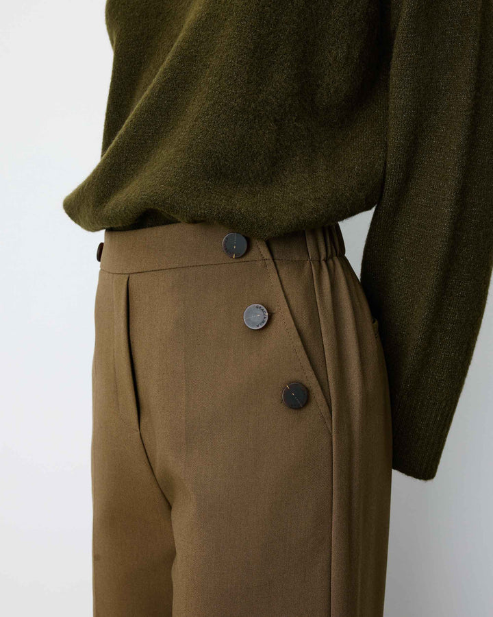 High-rise wide-leg tailored pants kaki Alexander
