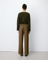 High-rise wide-leg tailored pants kaki Alexander