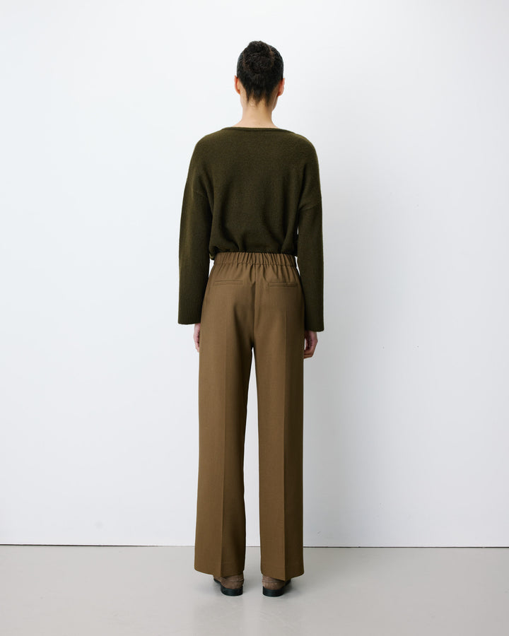 High-rise wide-leg tailored pants kaki Alexander