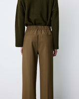 High-rise wide-leg tailored pants kaki Alexander