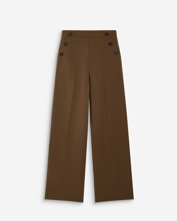 High-rise wide-leg tailored pants kaki Alexander