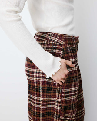 Pantalon tailleur oversize à carreaux cherry Arenzo