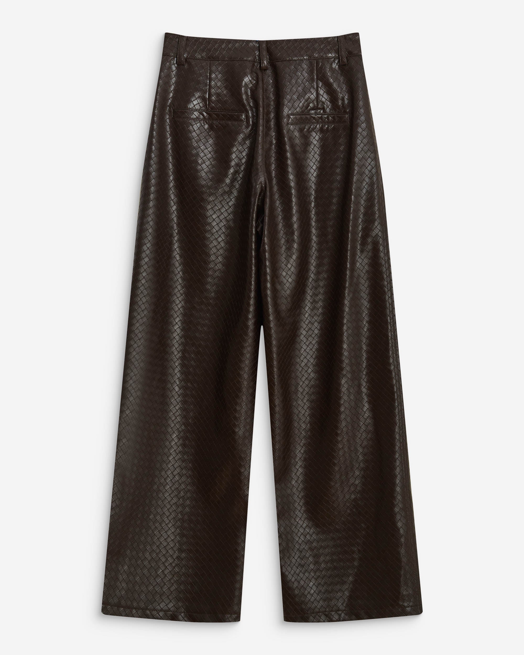 Textured faux-leather barrel pants chocolat Artius