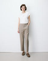 Pantalon cigarette court taille haute beige Armstrong