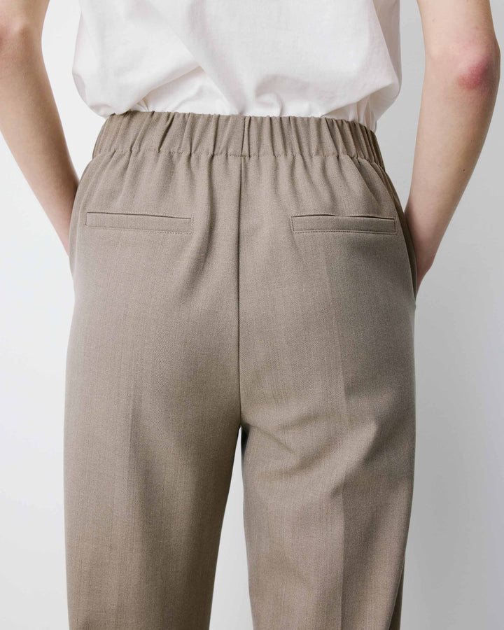 Pantalon cigarette court taille haute beige Armstrong