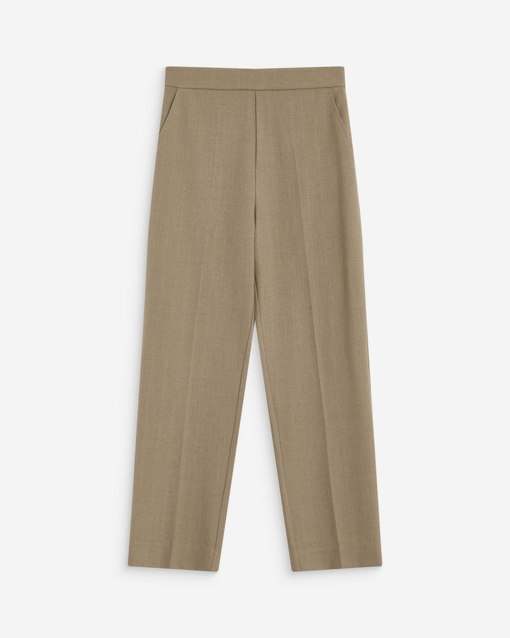 Pantalon cigarette court taille haute beige Armstrong