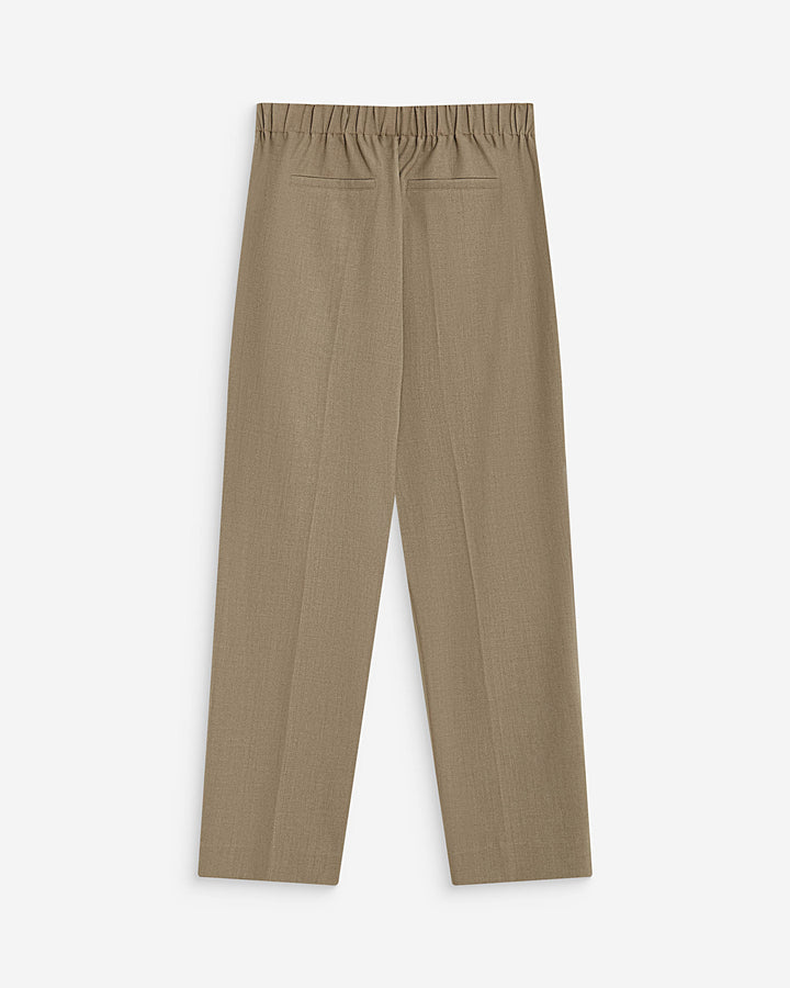 Pantalon cigarette court taille haute beige Armstrong