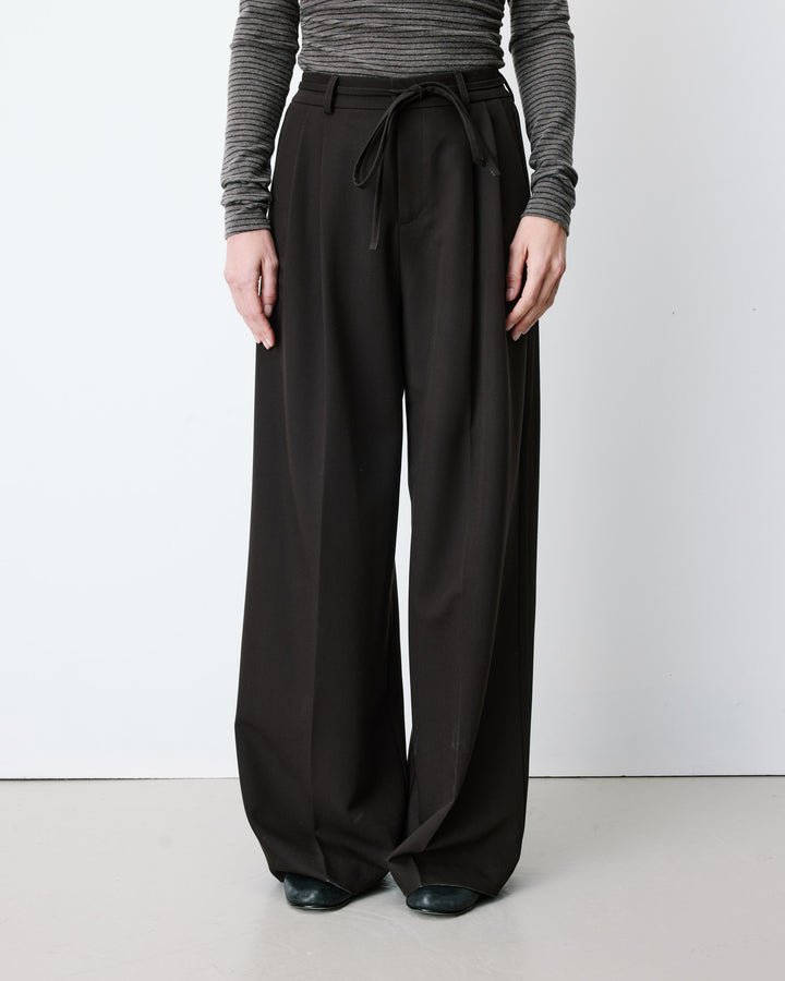 Wide-leg tailored pants chocolat Ardoise