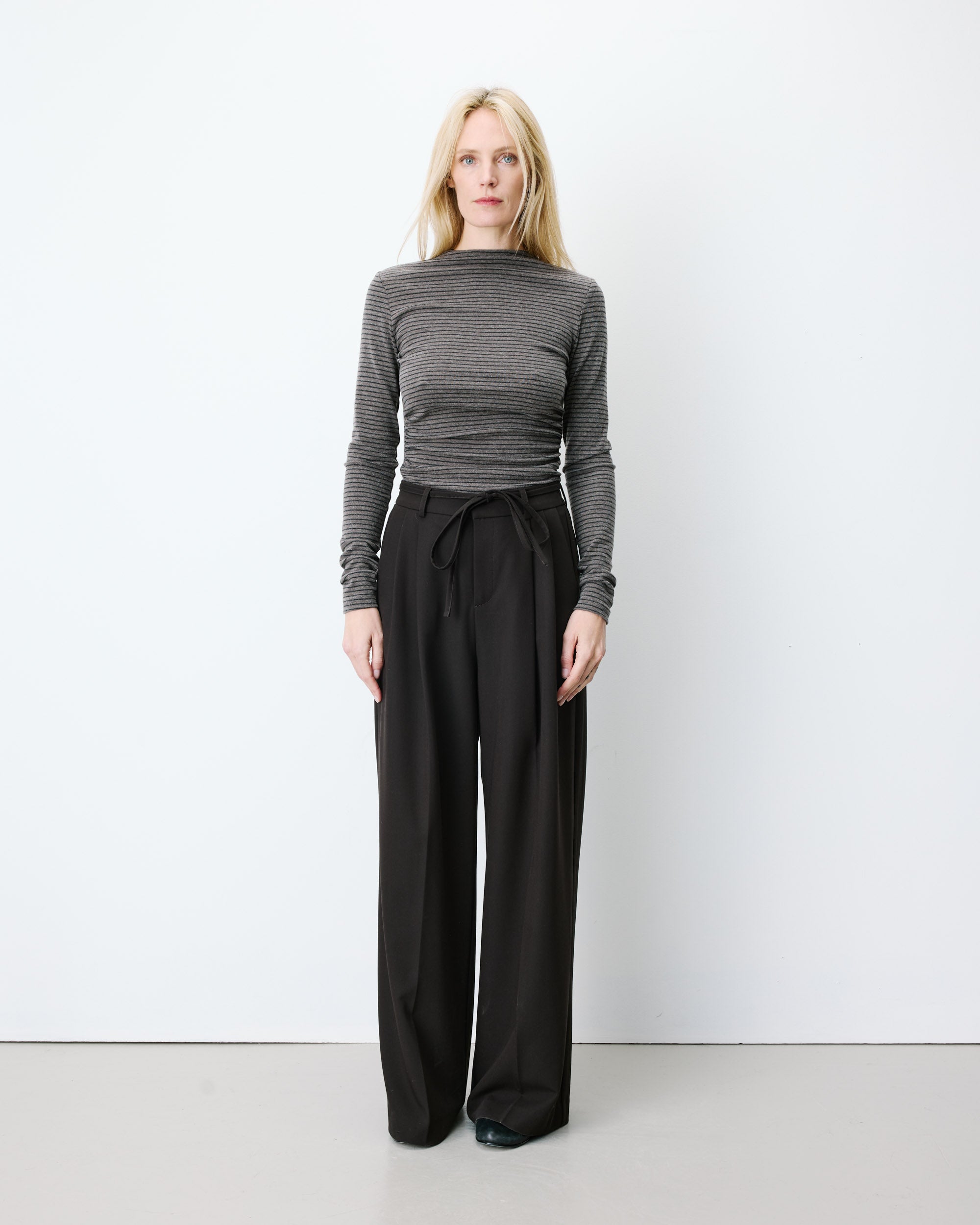 Wide-leg tailored pants chocolat Ardoise