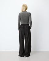Wide-leg tailored pants chocolat Ardoise