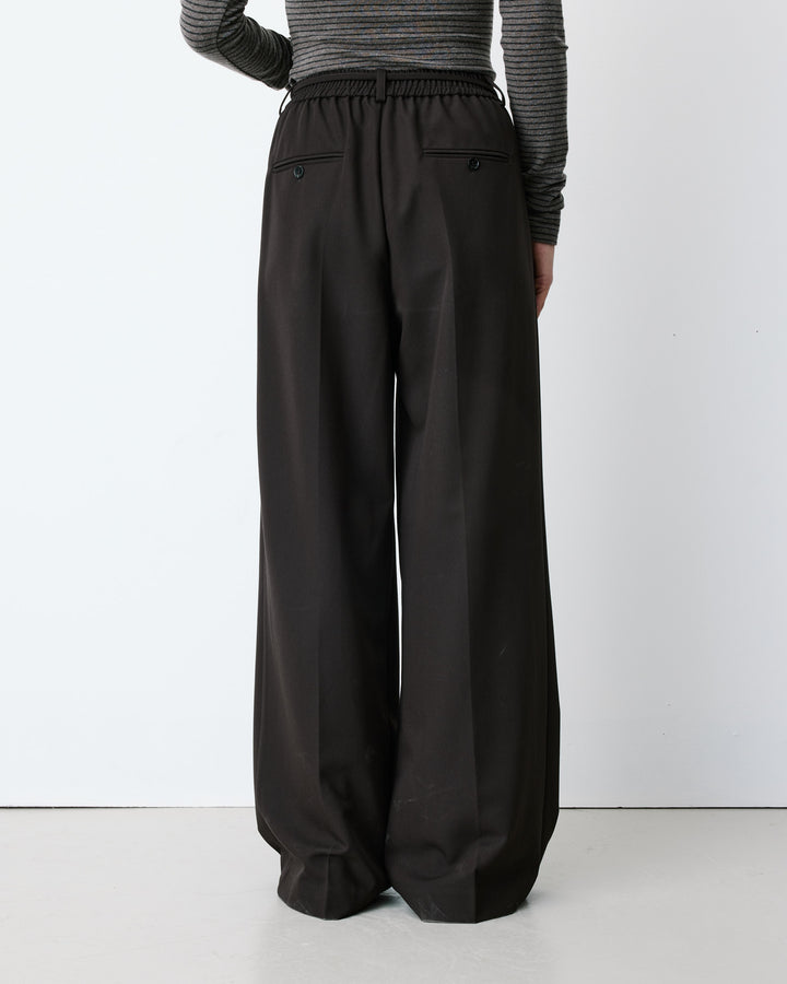 Wide-leg tailored pants chocolat Ardoise