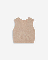 Cardigan sans manches boutonné col V beige Nars
