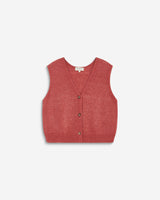 Cardigan sans manches boutonné col V blush Nars