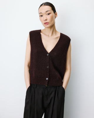 Sleeveless V-neck cardigan chocolat Nars