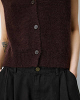 Sleeveless V-neck cardigan chocolat Nars