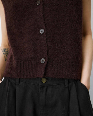 Sleeveless V-neck cardigan chocolat Nars