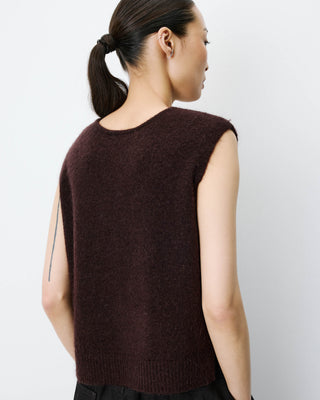 Sleeveless V-neck cardigan chocolat Nars