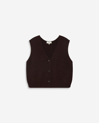 Sleeveless V-neck cardigan chocolat Nars