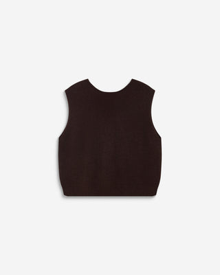 Sleeveless V-neck cardigan chocolat Nars