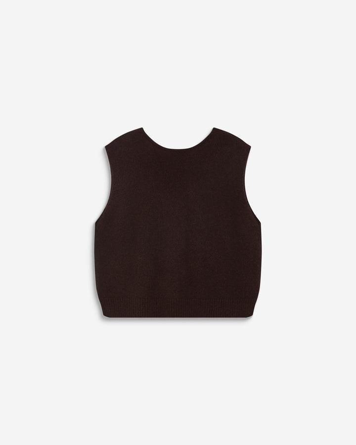 Sleeveless V-neck cardigan chocolat Nars