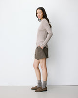 Pull maille fine près du corps col montant mocha Aloe