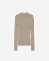 Pull maille fine près du corps col montant mocha Aloe