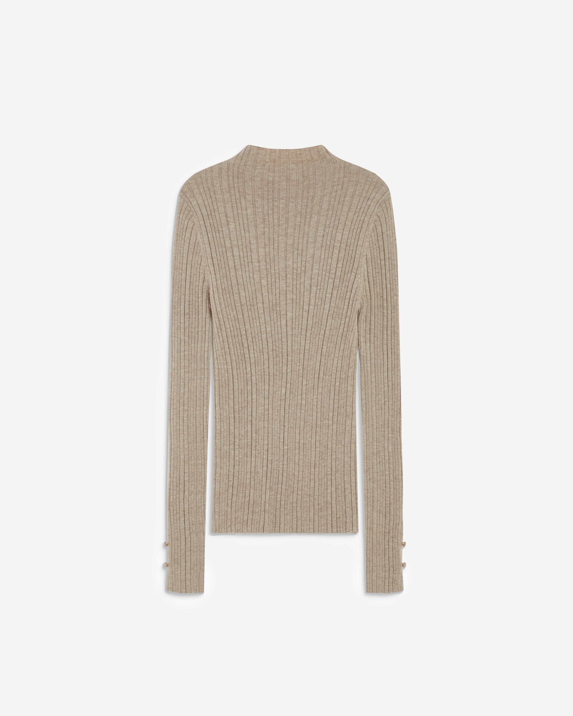 Pull maille fine près du corps col montant mocha Aloe