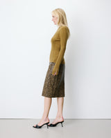 High-neck long-sleeve knit sweater olive Aloe
