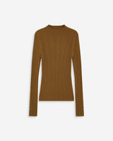 High-neck long-sleeve knit sweater olive Aloe