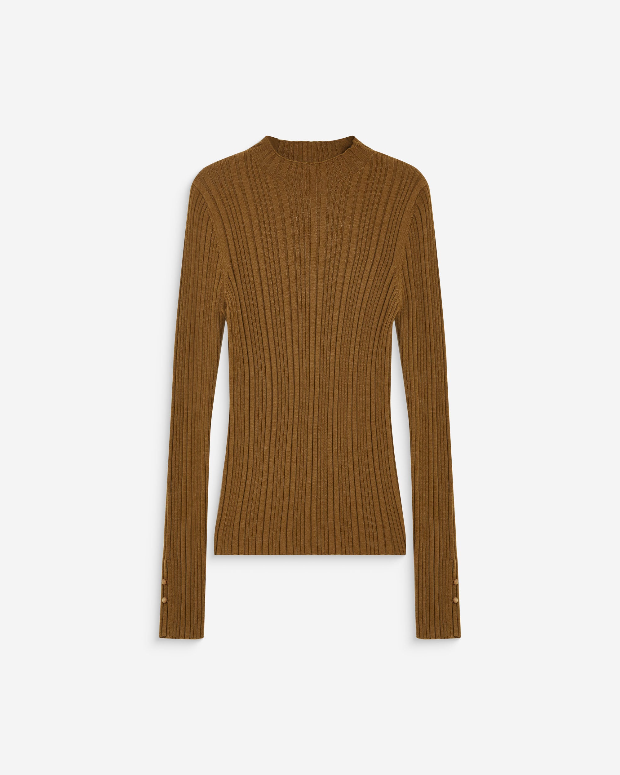 High-neck long-sleeve knit sweater olive Aloe
