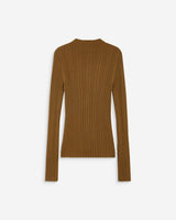 High-neck long-sleeve knit sweater olive Aloe