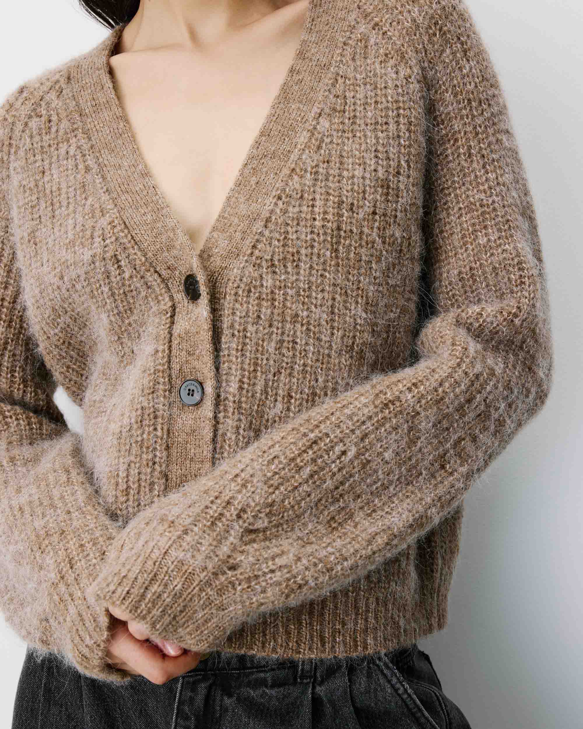 Oversized long-sleeve cardigan mocha Saluda