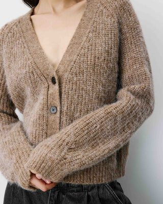 Oversized long-sleeve cardigan mocha Saluda