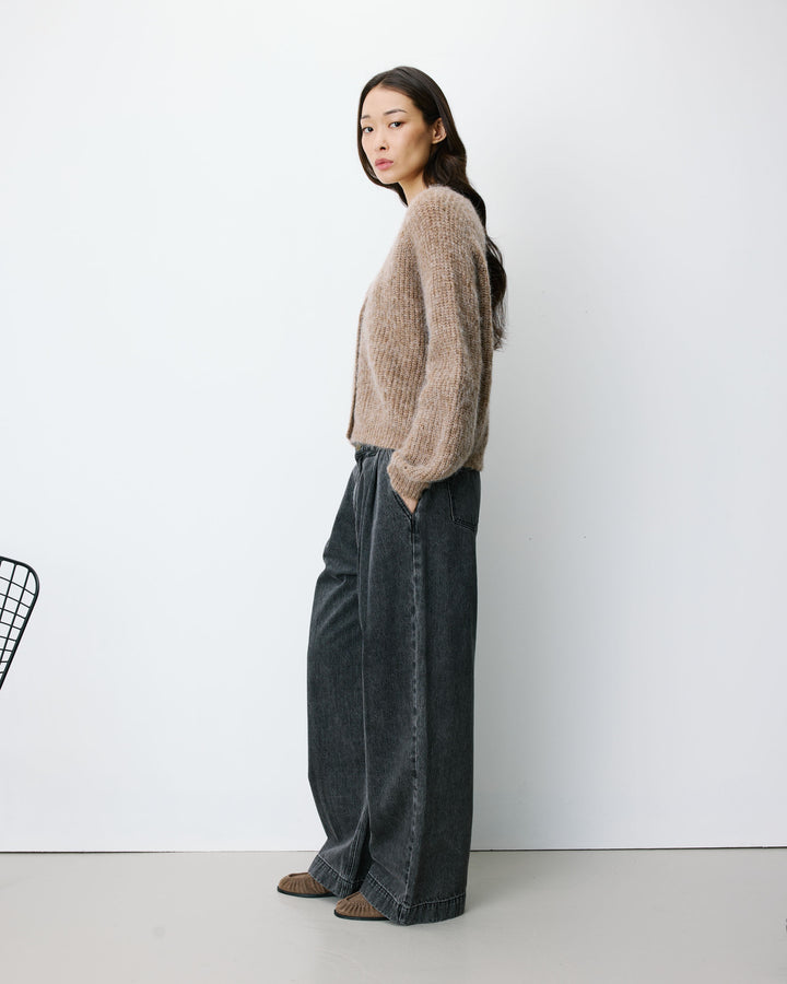 Oversized long-sleeve cardigan mocha Saluda