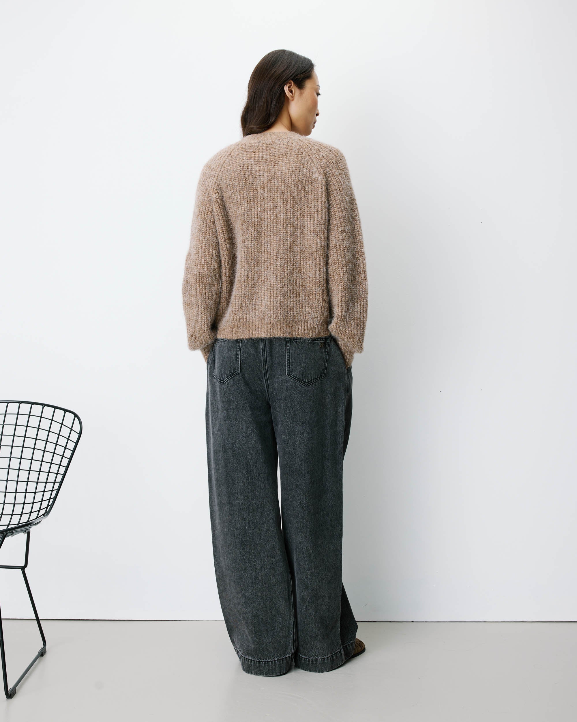 Oversized long-sleeve cardigan mocha Saluda