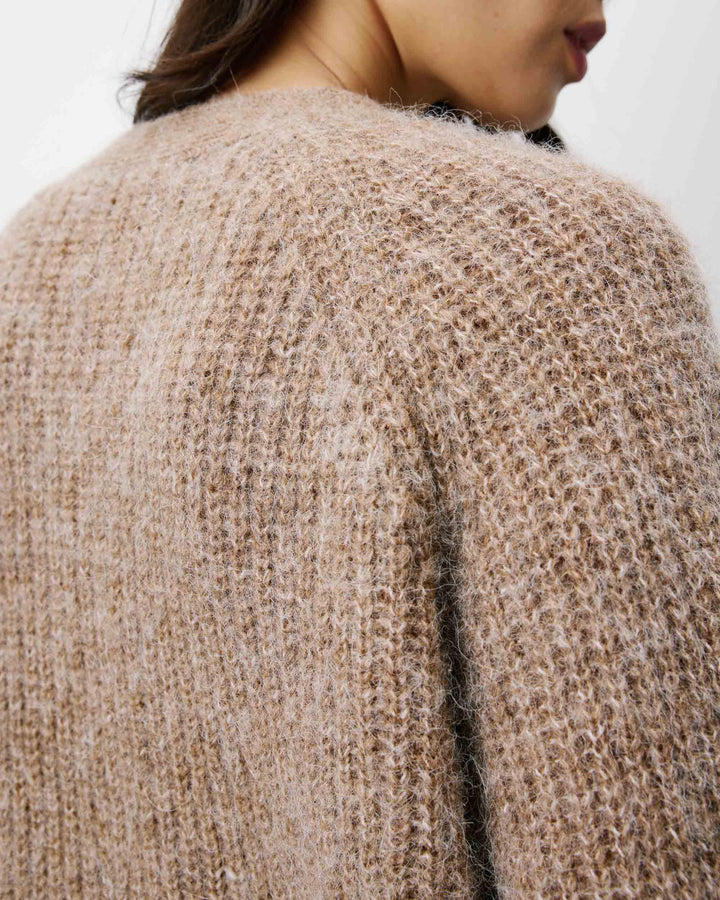 Oversized long-sleeve cardigan mocha Saluda