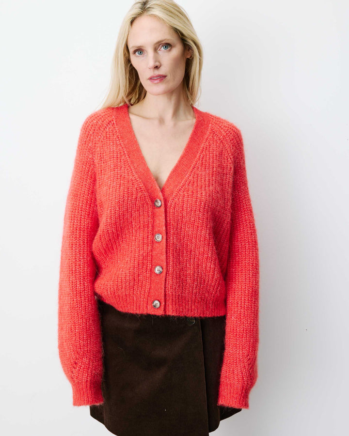 Oversized long-sleeve cardigan sanguine Saluda