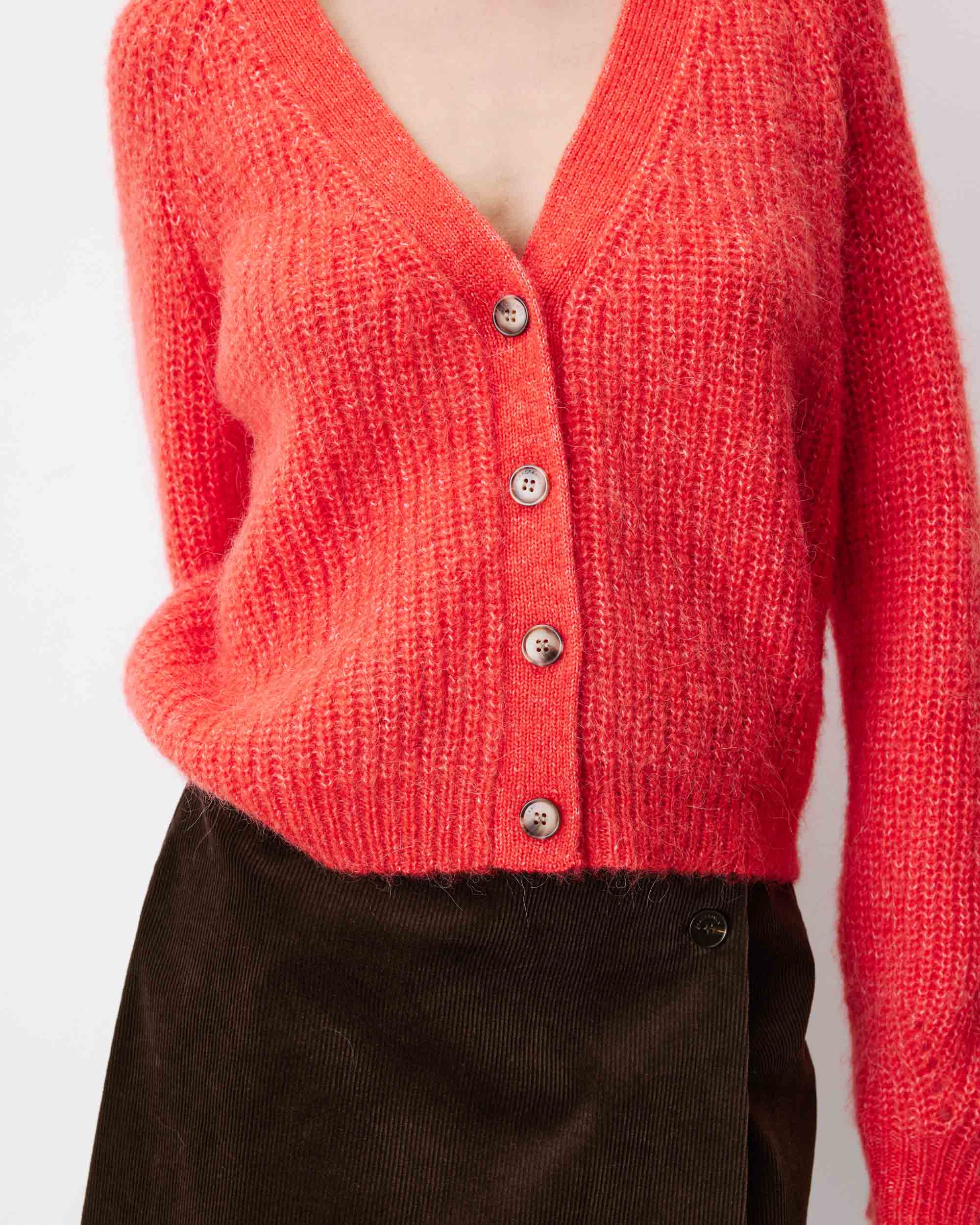 Oversized long-sleeve cardigan sanguine Saluda