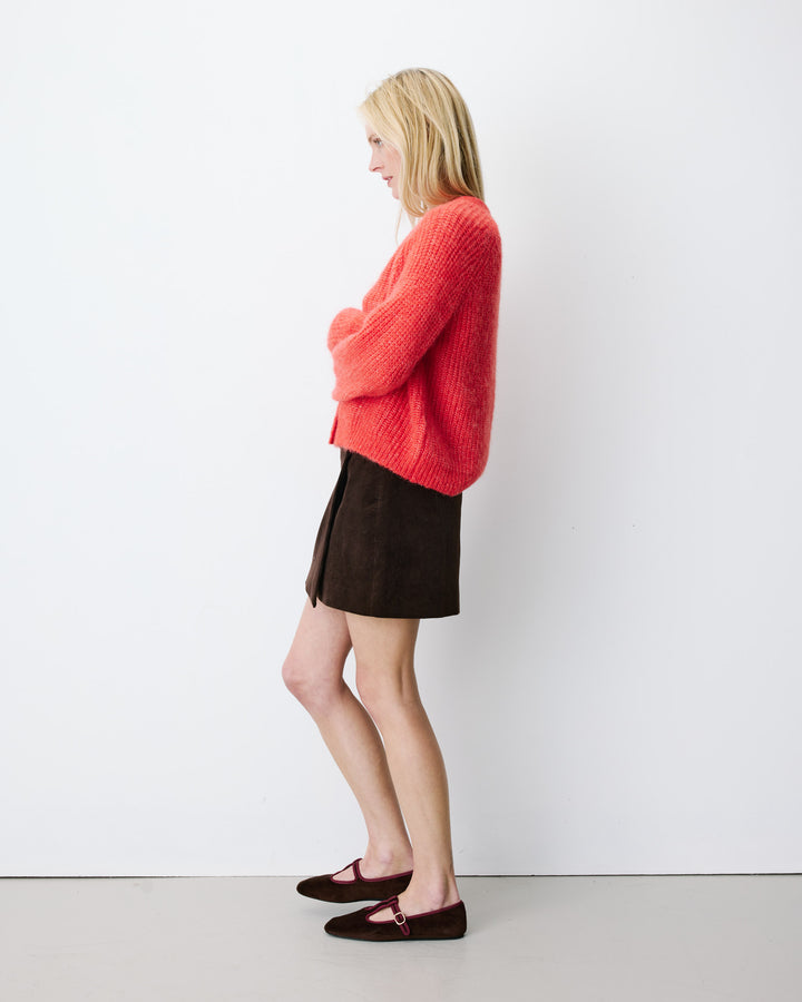 Oversized long-sleeve cardigan sanguine Saluda