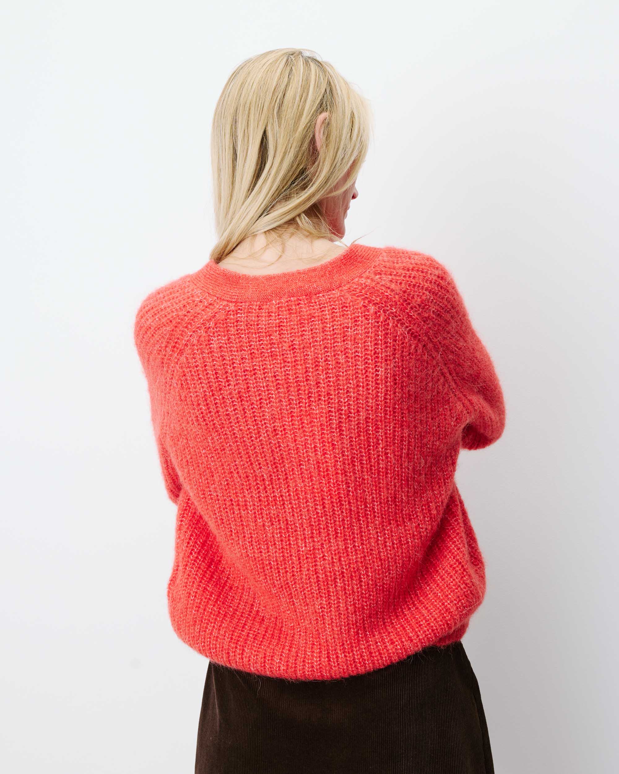 Oversized long-sleeve cardigan sanguine Saluda