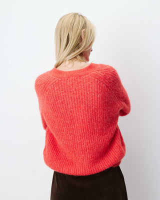 Oversized long-sleeve cardigan sanguine Saluda