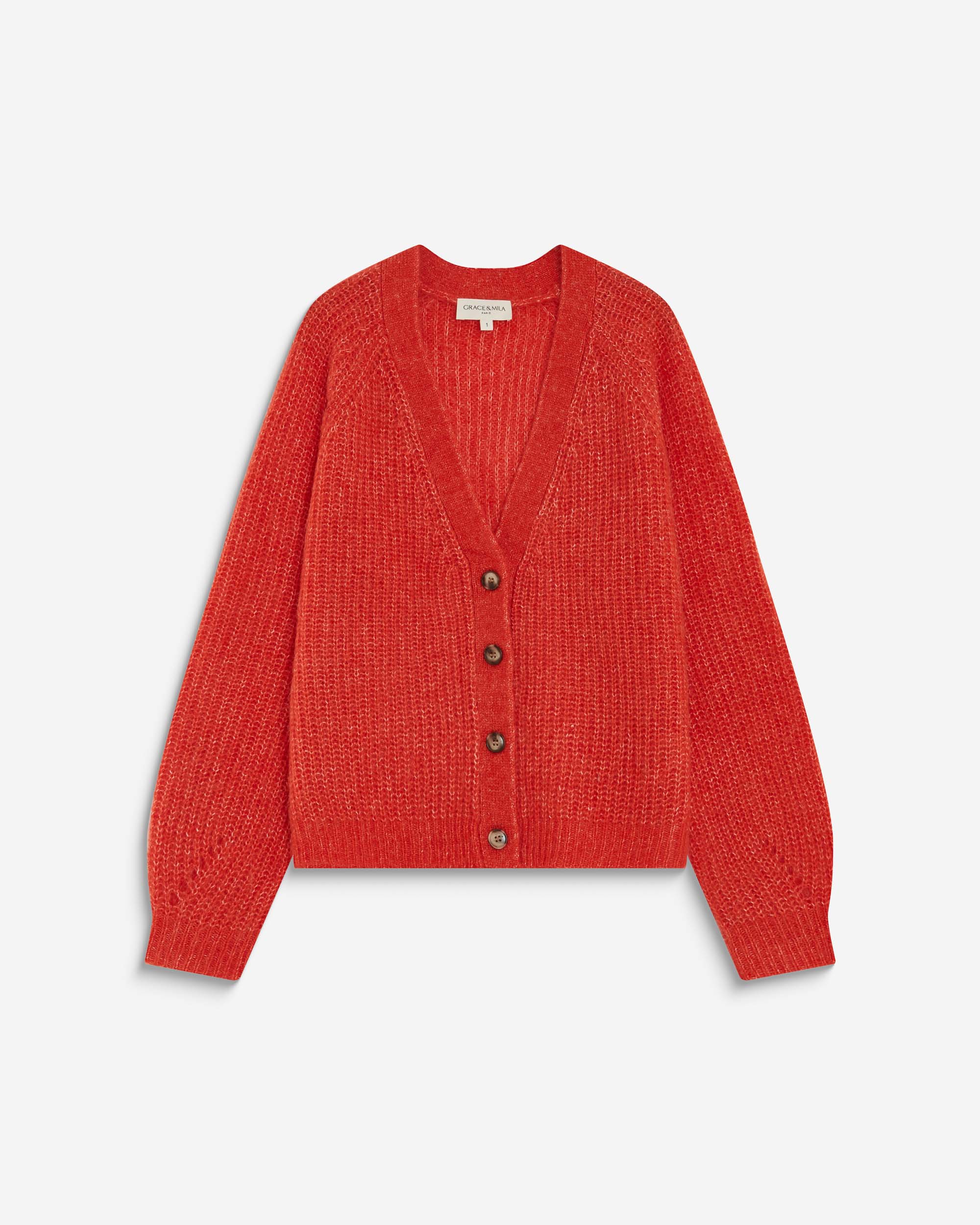Oversized long-sleeve cardigan sanguine Saluda