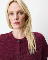 Cardigan loose sans manches col rond aubergine Addison
